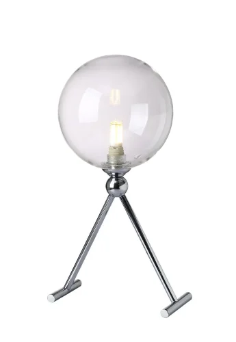 Настольная лампа FABRICIO LG1 CHROME/TRANSPARENTE Crystal Lux прозрачная 1 лампа, основание хром металл в стиле лофт молекула фото 2